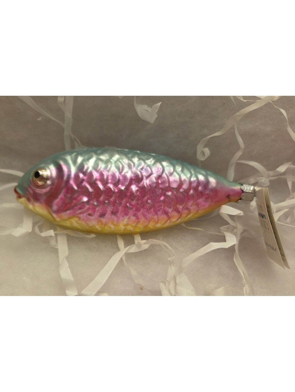 1994 Christopher Radko Rainbow Trout Fish 5.5" Glass Handpainted Ornament w/Tag